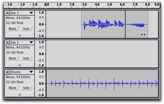 Track one with two Audio clips