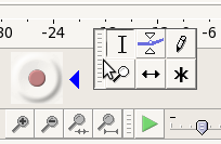 The blue triangle indicates an available docking position for Tools Toolbar alongside Control Toolbar