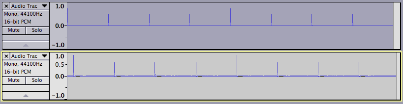 image of two tracks showing latency