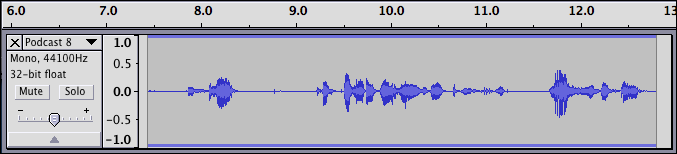 An audio track after the envelope tool has been selected