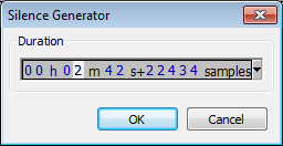 Silence generator dialog