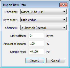 input fields in Input Raw Data dialog