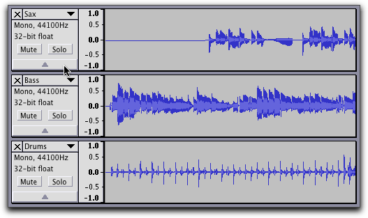 The same three tracks expanded to original size